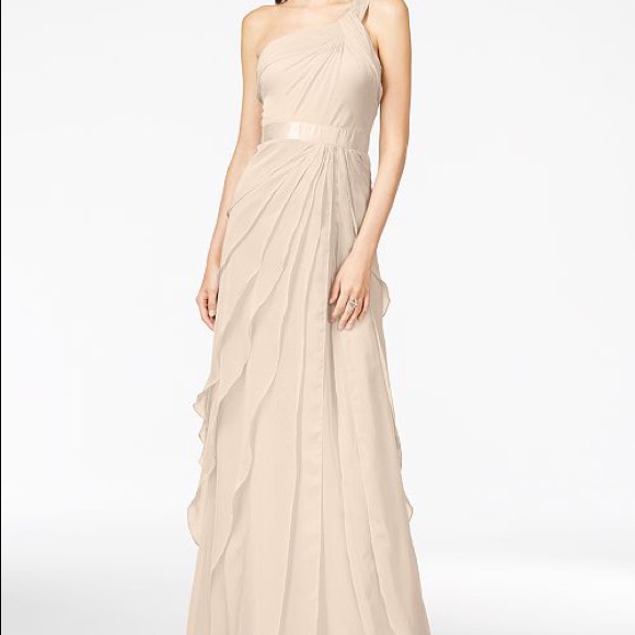 Adrianna Papell One Shoulder Tiered Gown